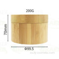 Frascos de crema de bambú de cubierta completa de 200 g para el medio ambiente con interior de vidrio